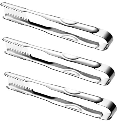 KOCKSHION 3pièces Pince à Glace Inoxydable Pince à Sucre Épaissie Pour Service De Nourriture Idéale Pour Bar Et Fête à Domicile