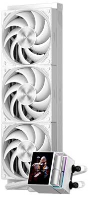 PCCOOLER AIO CPU Cooler - 3 Pack F5 R120 Case Fans - 2.4 Inch IPS LCD Screen 360mm Liquid Cooler Compatible with AM4 AM5 Intel LGA 1700/1851/20XX CPS Water Cooling(DS360 Display WH)