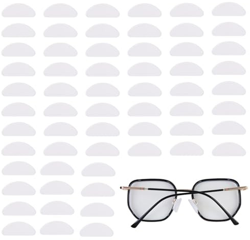 30 Paires Plaquettes de Nez en Silicone, Coussinets de Nez Autocollants Souple pour Lunettes Pads Transparente Anti-Glisse Accessoires pour Lunettes de Vue de Soleil et Montures Plastiques