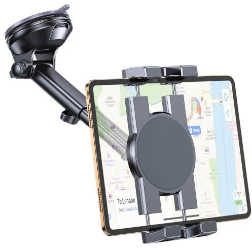 Lantazi Supporto Tablet Auto【Ventosa ad alta tenuta】Porta Tablet da e Regolabile a 360° per Parabrezza, porta tablet da auto compatibile con iPad/Pro/Air/Mini, Galaxy e tablet/smartphone da 4,7-12,9”