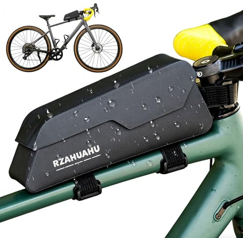 FUDUOXIAO Sacoche de Cadre Vélo 1L Sac Velo de Tube Horizontale Magnétique Étanche Sacoche VTT avec Vis, Accessoires Velo Route Cyclisme 25 x 10 x 6 cm, Noir