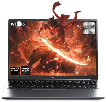 16 Ordenador Portatil Gaming, Ryzen 7 7735HS, hasta 4.75GHz Laptop Oficina