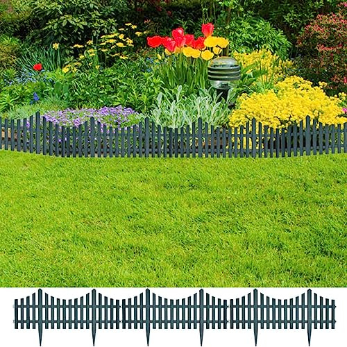 LoogCape 17 bordes de césped, verde, 10 m, polipropileno, para delimitación de jardín, sistemas flexibles de inserción, resistentes a la intemperie, duraderos para bordes de parterres y bordes de