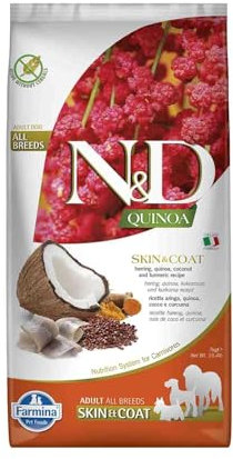Farmina N&D Quinoa Pellets Hundefutter (Trockenfutter, mit hochwertigen Vitaminen und natürliche Antioxidantien, ohne Mais, Zutaten: Hering, Portionsgröße: 7 kg)