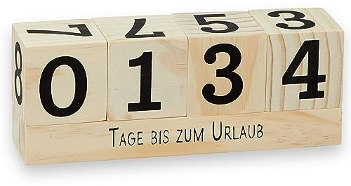 Calendario a forma di cubo in legno con barra tematica calendario da tavolo durata anno in legno, conto alla rovescia per matrimoni, compleanni, esami di Natale