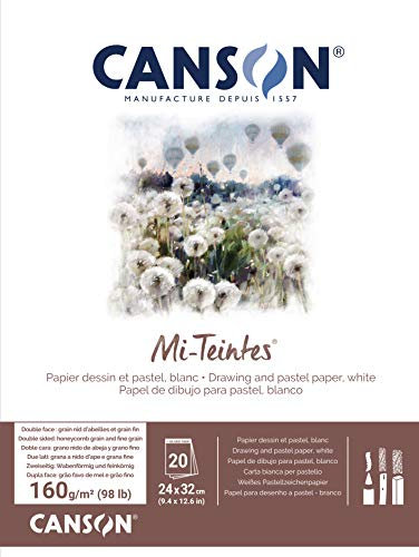 CANSON MI-TEINTES 24X32 160G Weiß, Block 20 Seiten