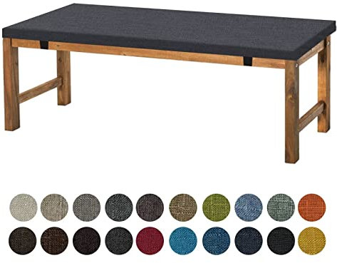 Aselbia Bankauflage Sitzkissen 170X50X5CM,Waschbare Rutschfestes Bankkissen Sitzauflage Bequeme Bankpolster für Bank, Fensterbank, Gartenmöbel, Terrasse, Drinnen,Dunkelgrau Blau