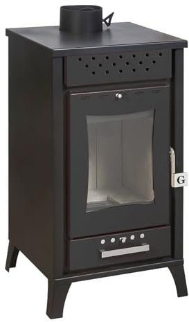 Decor Space Stufa a legna Efesto 15 kW in acciaio verniciato caminetto h 91 cm