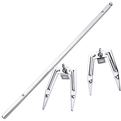 Halatua Rotisserie Gabeln, Edelstahl Drehspieß Stange Heavy Duty Edelstahl Holzkohle Spieß Rotisserie Bräter Grill für Camping und Outdoor Grill