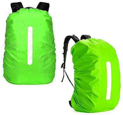 Wkmamo 2 Pcs Housse de Sac à Dos Imperméable,Housse de Sac à Dos Réfléchissante,Housse de Sac à Dos Anti Pluie,Housse de Protection Réfléchissante Étanche(40-50L)