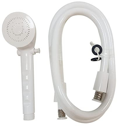 LeGDOr Handheld RV Shower Head High Pressure White Showerhead Built-in Power Sprayer, Anti-twist Shower Hose for Camper, Travel Trailer,Motorhome