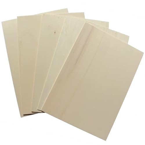 Tableros de madera contrachapada de álamo – Placa multiplex de alta calidad – Madera para manualidades – Planchas de madera para manualidades – Corte de madera – 10 unidades (A4 | 297 x 210 x 4 (+-0,5