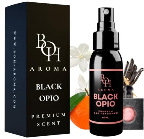 BOH Aroma Black Opio - Profumo per Auto e Deodorante per Interni, Neutralizza Gli Odori, Accessori per Interni Auto 60ml
