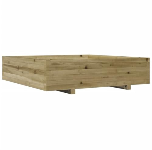 vidaXL Fioriera da Giardino 100x100x26,5 cm Legno di Pino Impregnato, fioriera, fioriera da Patio, fioriera per Erbe, fioriera da Esterno, fioriera