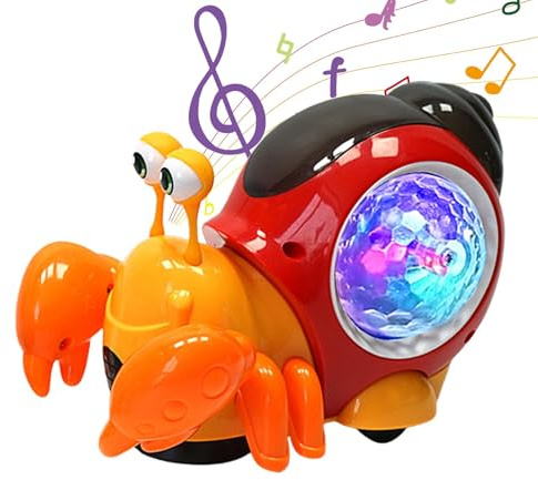 Jouet Électrique Escargots Rampants | Jouet Escargot Lumineux pour Bébé | Jouet D'escargot avec Lumière Et Musique | Jouet De Bébé Musique Escargots Rampants | Jouet Sensoriel Interactif pour Enfant