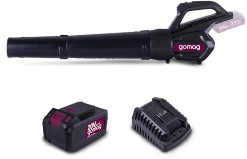 Gomag Akku-Laubbläser GO-LAB700 | Luftgeschwindigkeit max. 155 km/h | Luftvolumenstrom 516 m³/h | 2 Luftgeschwindigkeitsstufen | inkl. 2 Ah Akku & Ladegerät