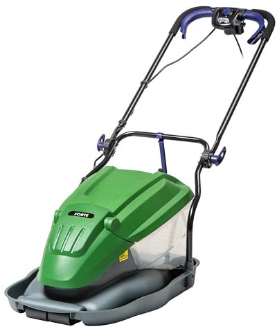 Forte 1800W Electric Hover Mower with a 36cm cutting width, 4 adjustable cutting heights, mulching option and grass collection box. Powerful Hover Mower for Medium to Large Lawns.