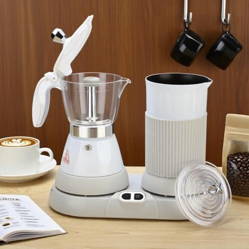 MAIMAILE Cafetera Eléctrica Doméstica con Espumador De Leche, Control De Un Solo Toque Y Bajo Nivel De Ruido, Control Preciso De Temperatura De 55 a 65 °C, para Calentar Leche Y Espumar Café