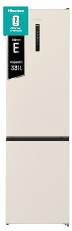Hisense RB434N4CRE Frigorifero Combinato, Total No Frost, Colore Beige, Eco mode, 200x60cm, Classe E, 331 litri