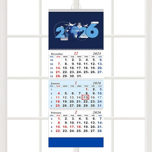 Djowyh Calendario De Pared 2026-2027 - Planificador De Agenda Y Horarios De 3 Meses - Calendario De Pared Colgante En Vertical - Para El Hogar La Familia Los Amigos La Sala De Estar El Dormitorio Y