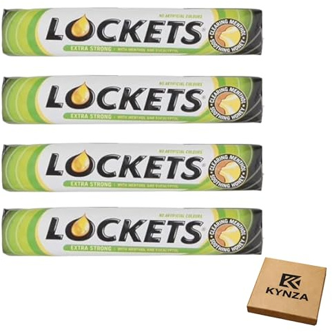 Lockets Extra Strong Throat Sweets 4 x 41g Multipack | Menthol Lozenges with Liquid Centre | Cooling Relief for Dry, Tickly Throat | Fresh Breath & Everyday Comfort | No Artificial Colours