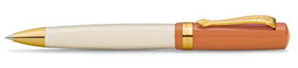 Kaweco STUDENT Kugelschreiber 70's Soul I Business Kuli aus hochwertigem Acryl in Orange & Creme I Edler Kugelschreiber mit Geschenk-Box aus Metall I Nostalgischer Drehkugelschreiber 13 cm