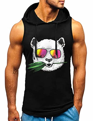 HOTCAT Hombre Camisetas de Tirantes con Capucha Deportiva Fitness Culturismoa Tank Top Verano Moda Diario Deporte Gym Camiseta sin Mangas con Capucha Tops