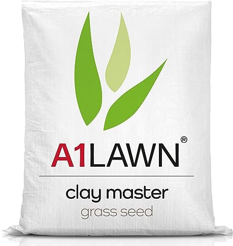 A1 Lawn Clay Master Grass Seed 10kg (280m2) - Lawn Seed for UK Clay Soil - Ideal for Establishing Lawns in Clay Soils, Fast Growing & Disease Resistant - SASA/FERA Certified Seed (AMPRO6)
