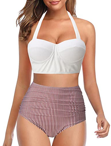 SKTIISN Bikini Damen Set Push up schwarz Badeanzug klein Tanga Bikini Damen bauchweg lightinthebox Damen Zweiteiler Tankini Oberteil neoprenshirt