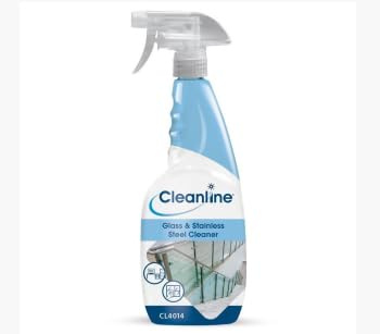 Cleanline Glass & Stainless Steel Cleaner, 6x750ml, Spray-On, Streak-Free, Suitable for Windows, Mirrors, Ceramics, Plastics