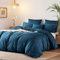 Boqingzhu Mako Satin Bettwäsche 135x200 cm Petrol Blau 100% Baumwolle Lyocell Seide Bettwäsche Set mit Kissenbezug 80x80cm, Atmungsaktiv & Weich, Perfekt für Sommer und Winter