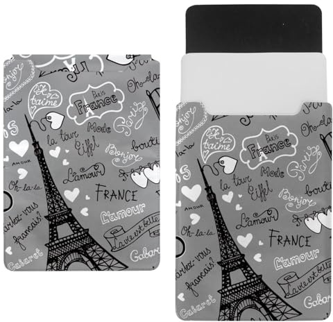 Laptop-Hülle, Tragetasche, Schutztasche, 566,4 cm, wasserdicht, schmal, für Tablet, Notebook, französischer Eiffelturm und Hello Word