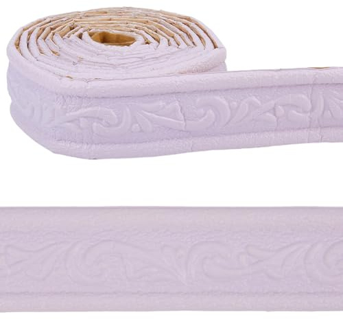 CRASPIRE Cinta Adhesiva de Espuma de 90 x 18 Pulgada para Moldura de Pared 3D Color Lavanda PVC Impermeable para Bordes Zócalos Papel Tapiz para Sala de Estar Oficina Hotel Espejo Decoración DIY