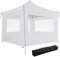 tectake® Alu Pavillon 3x3, Faltpavillon klappbar, wasserdicht, Partyzelt mit 4 Seitenwänden, inkl. Spannseile, Heringe und Tasche, Überdachung Balkon, Terrasse, Garten Pavillion - weiß