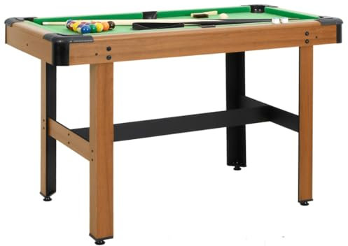 vidaXL Billardtisch 4 Fuß mit Billiardqueue Kreide Dreieck Kugelset Bürste Pool Billiard Billard Tisch Billiardtisch 122x61x76cm Braun