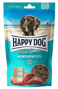 Happy Dog 60699 - Meat Snack Nordseeküste - Leckerli für Sensible Hunde aus getrocknetem Entenfleisch - 75 g Inhalt