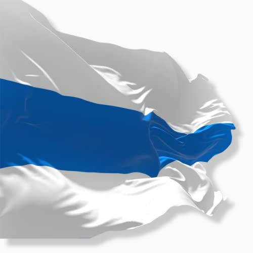 Blanc Bleu Blanc Drapeau d'opposition ou drapeau anti-guerre Russie : robuste et résistant aux intempéries avec œillets en laiton et coutures renforcées 100g/m² de poids de tissu en taille 90x150 cm