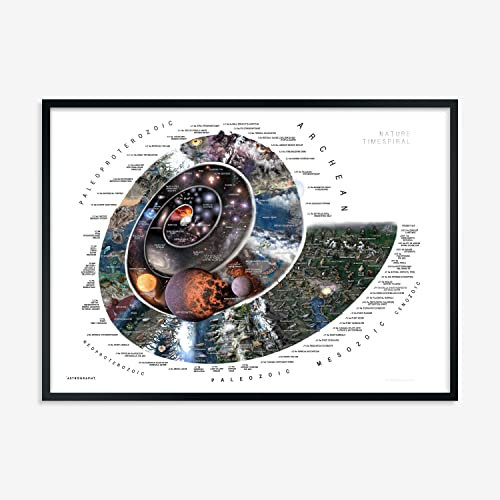 Astrography Posters - Nature Timespiral White by Pablo Carlos Budassi - Wandkunst Weltraum Deko für Büro, Wohnzimmer, Schlafzimmer - NASA und Astronomie thematische Geschenke (fine, 70 x 50 cm)