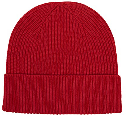 100 % kashmirmössa i 3-lager, tillverkad i Skottland, Röd, one size