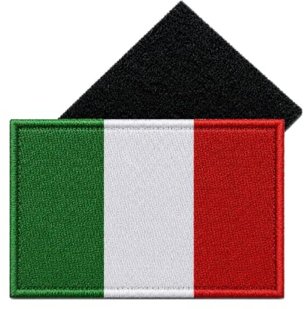 Écusson Drapeau Italie avec Velkro - 100% Brodé pour Vêtements, Sacs à Dos - Pays et Drapeaux Europe - Bouclier d'Italie