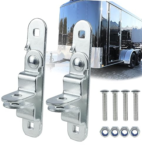 EJYTRVT Heavy Duty Cargo Trailer Door Latch 2 Pack- Secure Trailer Lock Latch with Hasp - Durable Enclosed Trailer Latch for Cargo Doors (Comes with Anti-Theft Screws and Anti-Loose Nuts)