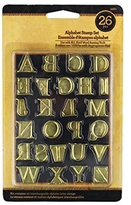 FrogBro 26 Stück Holzverbrennung Pyrograph Lötspitze Stempel, 26 Groß Buchstaben Holz Brandmalerei Tool, DIY Set für Holz oder andere Oberflächenmaterialien, Kompatibel Frogbro Pyrographie Stift