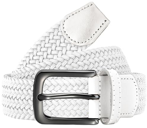 Bon4Extrao Stretchbälte Herr, Flätbälte, Vävad Elastiskt Bälte Herr utan Hål, Tygbälte 35 mm för Lässig Anor, Golfbyxor