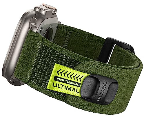 ULTIMAL Compatible with Apple Watch Straps Series 10/9/8/7/6/5/4/3/2/1/SE/SE2/Ultra 2/1, Elastic Nylon Sport Band for iWatch Strap 46mm 45mm 44mm 49mm (Green)