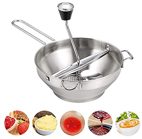 Moulin à Aliments En Acier Inoxydable Moulin à Legumes Manuel Moulin à Aliments Avec 3 Disques Tomates Pour Sauce Moulin à Passage Pour Moulin à Aliments Machine à Purée Légumes