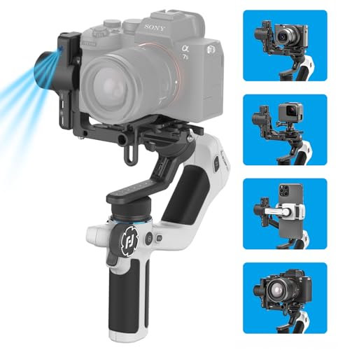 Feiyu SCORP Mini 2 - KI-Tracking Gimbal – 3-Achsen Kamera Stabilisator für spiegellose Kameras, DSLR, Action Kamera & Smartphones – All-in-One Gimbal mit Touchscreen & integriertem Griff