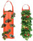Agrdeed 2 Stück hängende Erdbeeren, Erdbeere Pflanzsack, Vertikal Pflanzsack mit 8 Löchern für Gartenerdbeeren, Kräuter, Blumen (Orange)