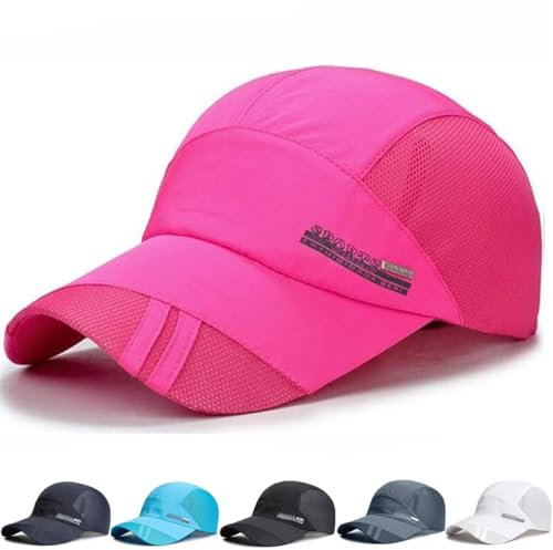 RALSPEC Lightweight Mesh Running Cap Adjustable Breathable Baseball Cap Sun Visor Hat Quick Dry Sports Hats (UK, Alpha, One Size, Pink)