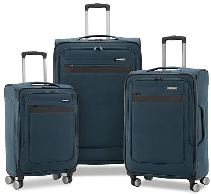 Samsonite Ascella 3.0 Softside Expandable Luggage with Spinner Wheels, 3-Piece Set (20/25/28), Teal/Black