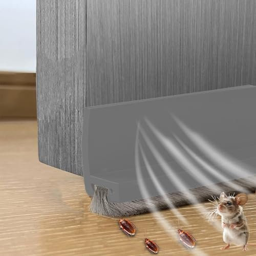 Joint de Porte, Boudins de portes et isolation, Bande d'étanchéité de fond de porte maison auto - adhésif anti - insectes anti - poussière insonorisé porte de chambre à coucher en silicone (Gris)